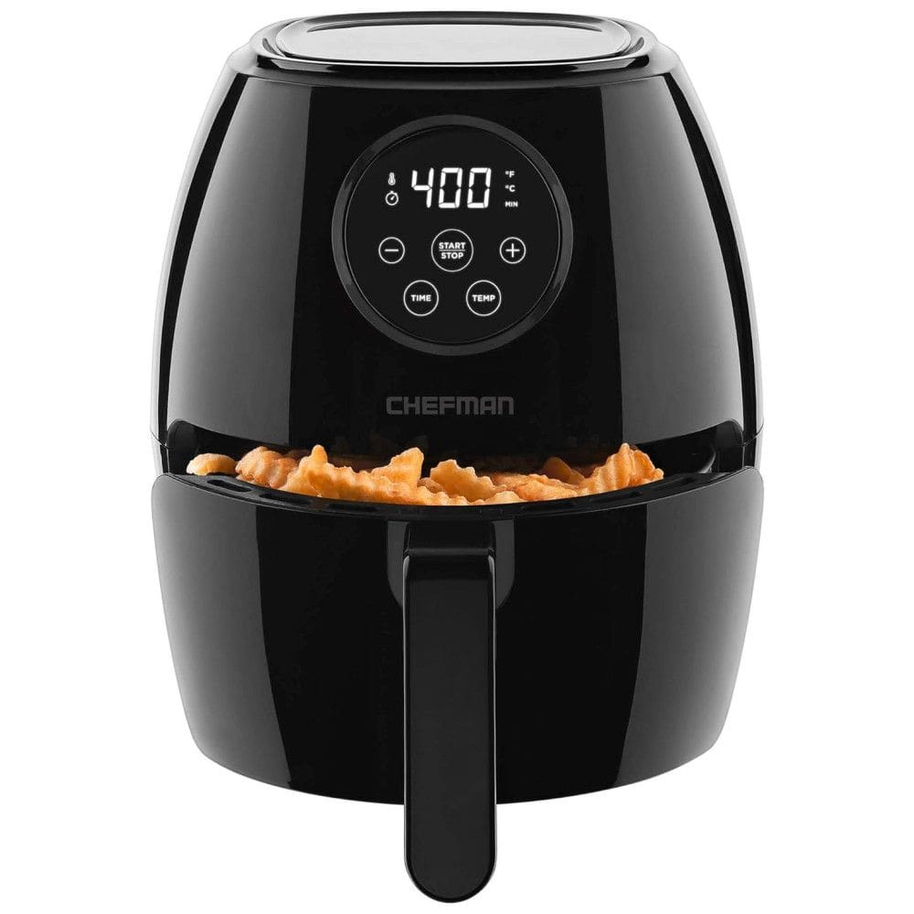 Fritadeira Elétrica 3L com Painel de Controle Digital, 1000W, 110V, CHEFMAN 3.7 Quart Air Fryer Oven, Preto