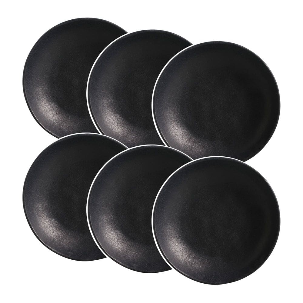 Conjunto de 6 Pratos Fundo Stoneware Bio Preto Matte 25cm - Porto Brasil