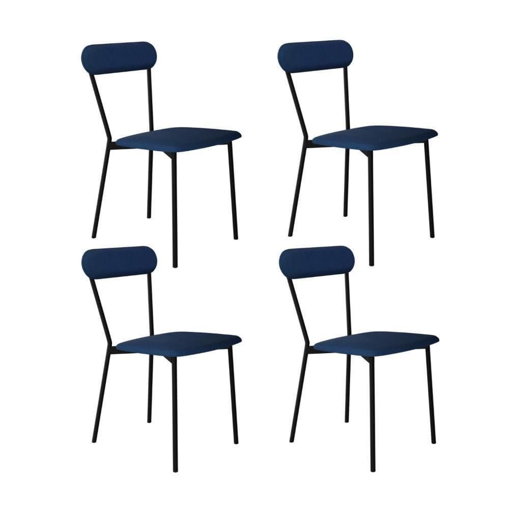 Cadeira Vintage Emília Fixa C-4 Pes 450 X 505 X 810 Mm C-4 Un.cy.azul Jeans Azul Jeans City