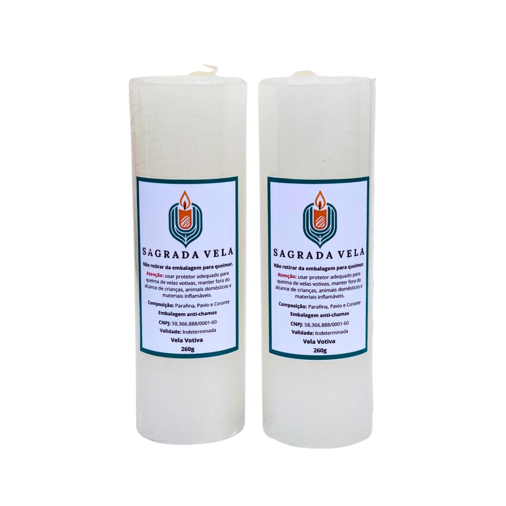 Kit 2 Velas Votiva 7 Dias 260G (Branca)