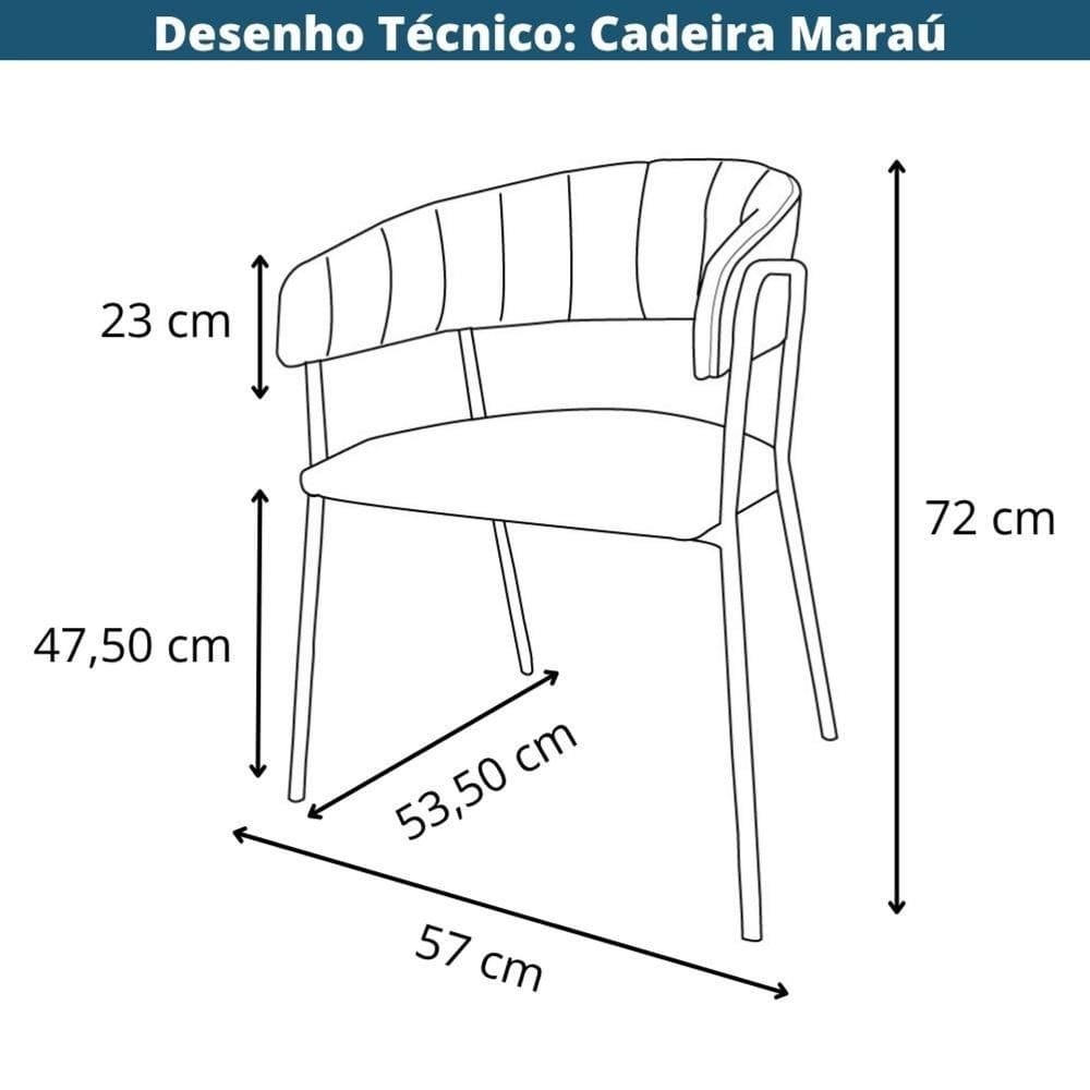 Cadeira com Braços Maraú PSG Móveis Couro autêntico Cinza Escuro com Base em Aço Cortén