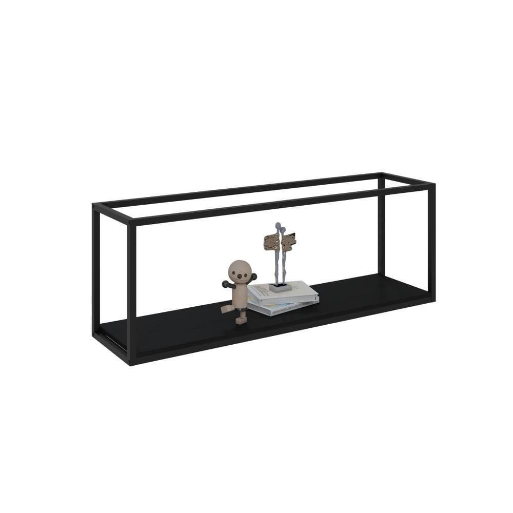 Nicho Aéreo Dynamica 120x30x42cm C-01 Prateleira Preto ônix - Est.preta Preto ônix - Est.preta