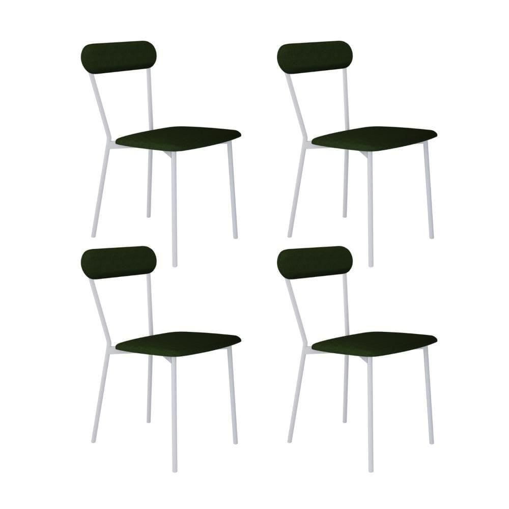 Cadeira Vintage Emília Fixa C-4 Pes 450 X 505 X 810 Mm C-4 Un. Pés Brancos. Cy.vd.msg Verde Musgo City