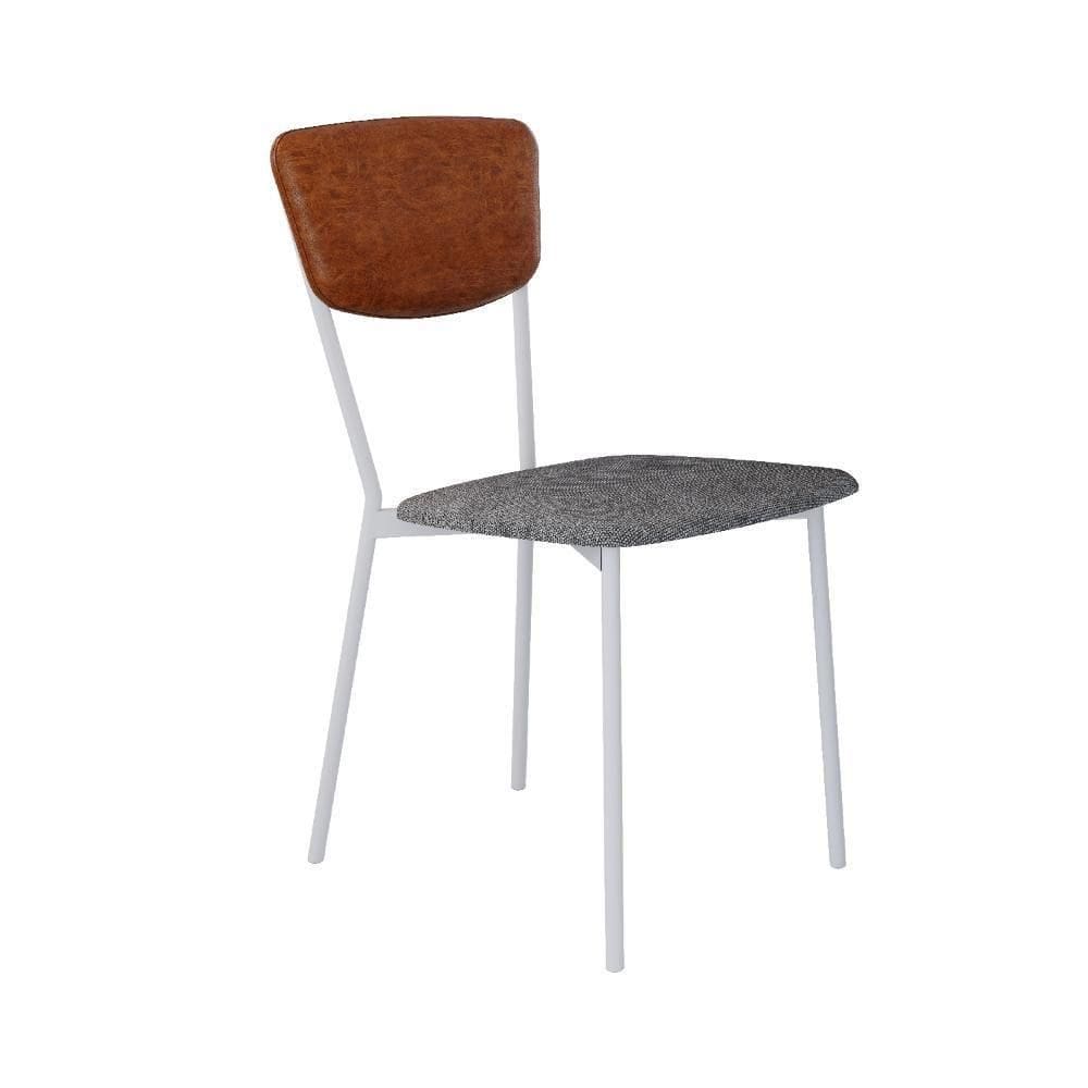 Cadeira Vintage Retrô Fixa C-4 Pés 425 X505 X 830 Mm C-1 Un. Pés Brancos. Cy.nev.pta-cn.cml Névoa Pta-cn.caramelo