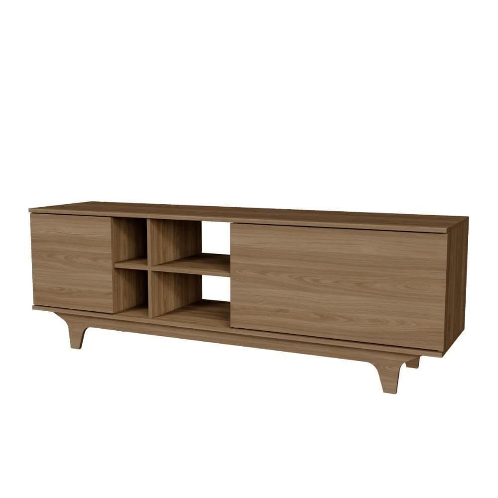 Rack Para Tv Até 65`` Com 2 Portas E Nichos 160cm Lars - Natural