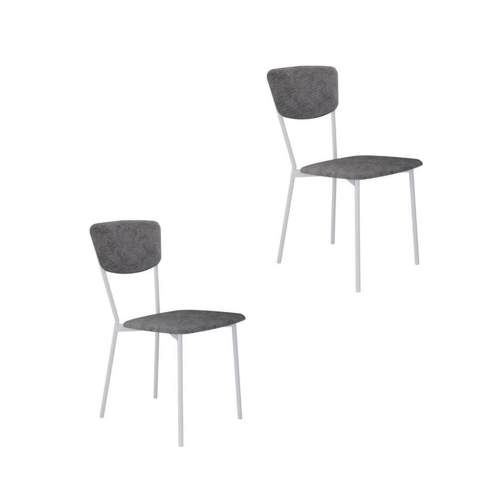 Cadeira Vintage Retrô Fixa C-4 Pés 425 X 505 X 830 Mm C-2 Un. Pés Brancos. Cy.nevoa Prata Névoa Prata City