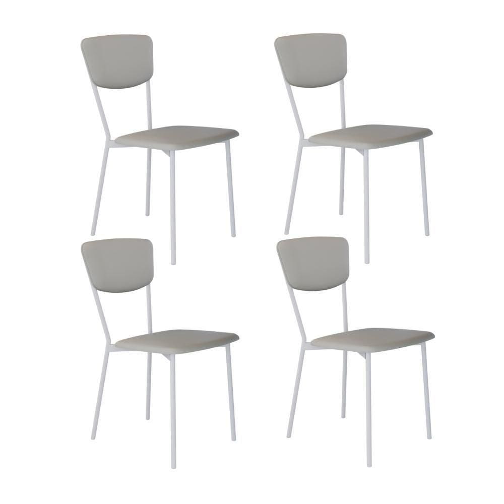 Cadeira Vintage Retrô Fixa C-4 Pés 425 X 505 X 830 Mm C-4 Un. Pés Brancos. Cn.saturno Off White Cn.saturno Off White