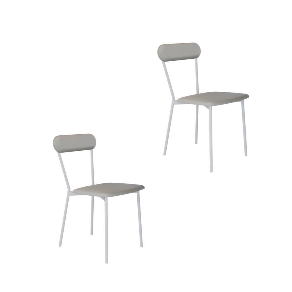 Cadeira Vintage Emília Fixa C-4 Pes 450 X 505 X 810 Mm C-2 Un. Pés Brancos. Cn.saturno Off White Cn.saturno Off White