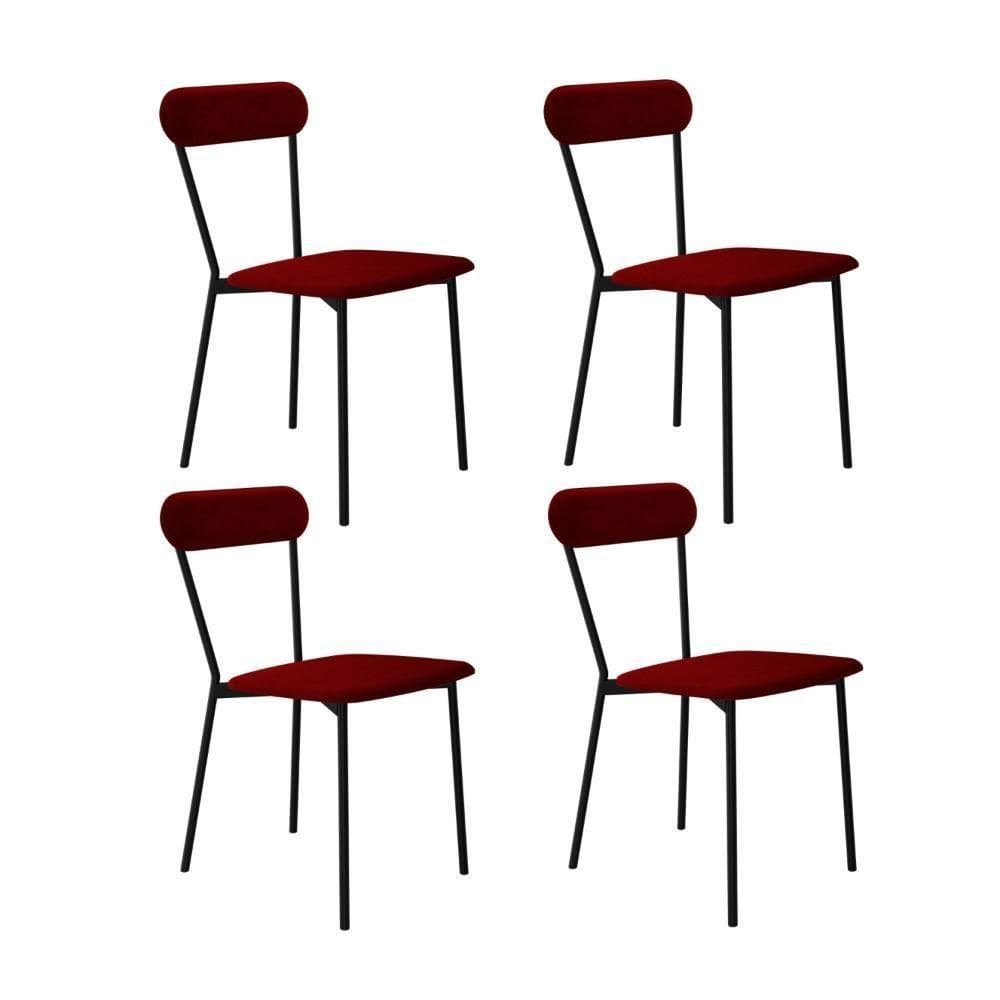 Cadeira Vintage Emília Fixa C-4 Pes 450 X 505 X 810 Mm C-4 Un.cy.vml.vin Vermelho Vinho City