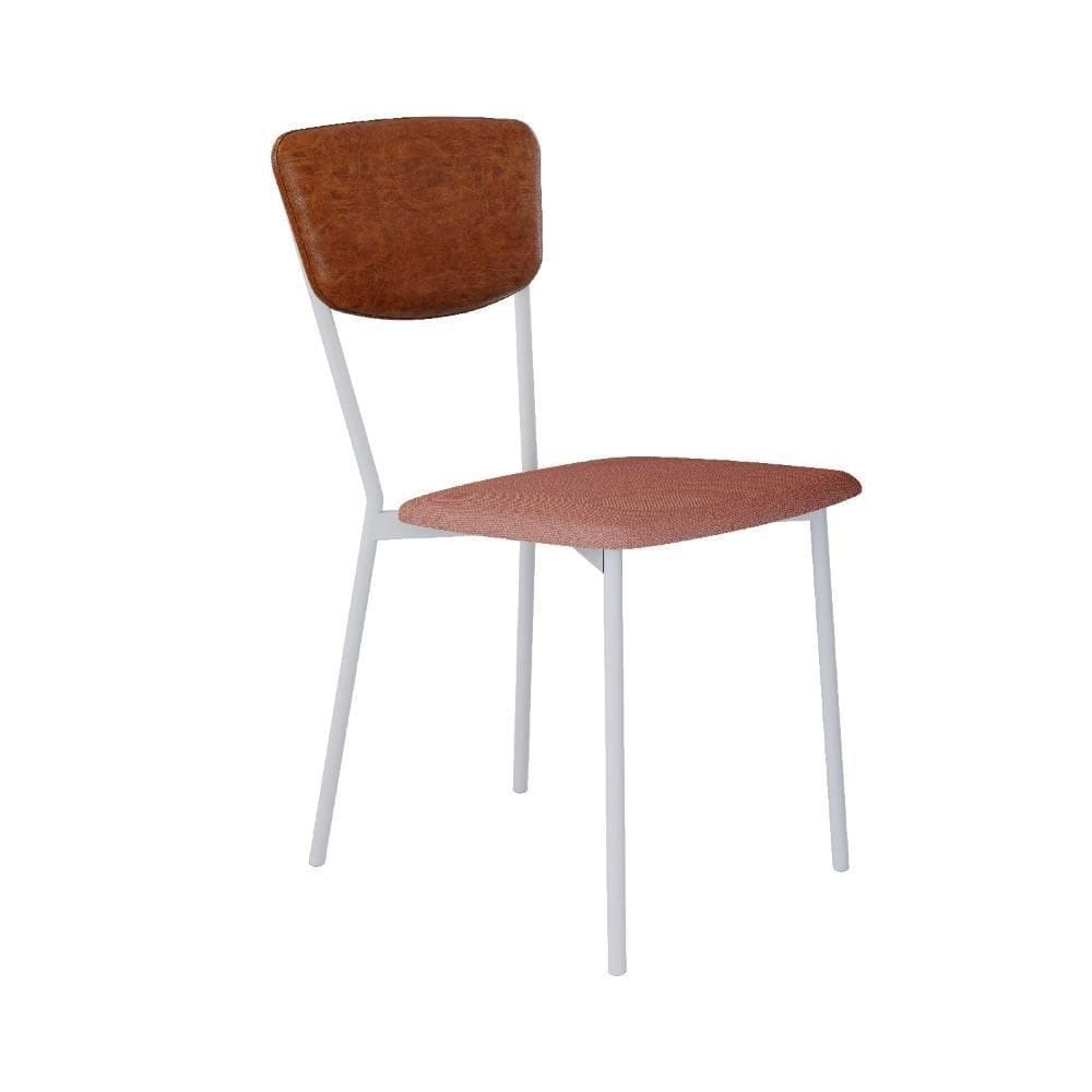 Cadeira Vintage Retrô Fixa C-4 Pés 425 X505 X 830 Mm C-1 Un. Pés Brancos. Cy.tlp.rse-cn.cml Tulipa Rse-cn.caramelo