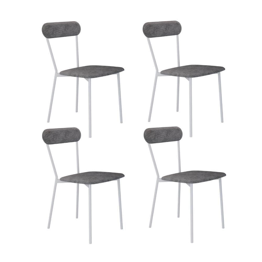 Cadeira Vintage Emília Fixa C-4 Pes 450 X 505 X 810 Mm C-4 Un. Pés Brancos. Cy.nevoa Prata Névoa Prata City