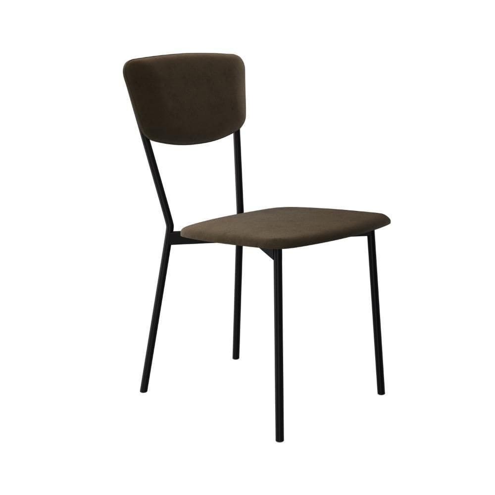 Cadeira Vintage Retrô Fixa C-4 Pés 425 X505 X 830 Mm C-1 Un. Vld.sand Veludo Sand