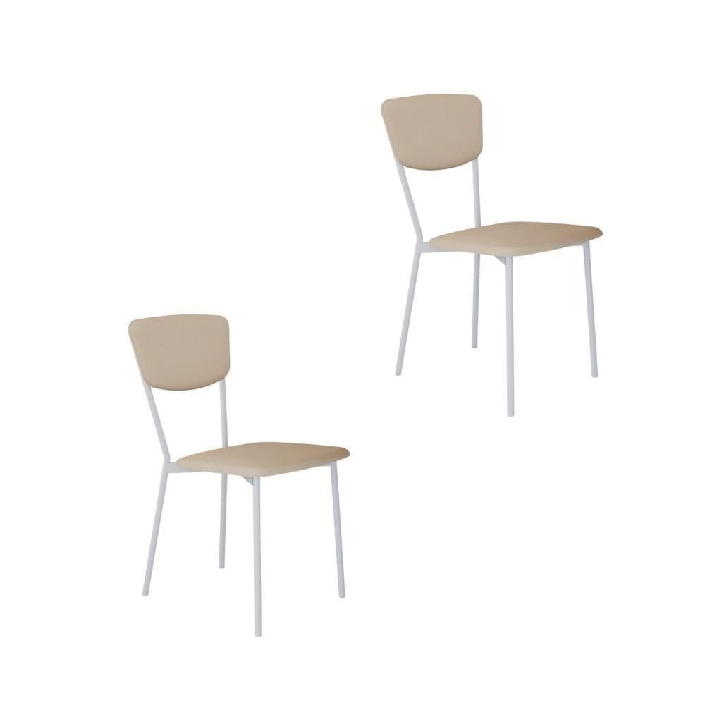 Cadeira Vintage Retrô Fixa C-4 Pés 425 X 505 X 830 Mm C-2 Un. Pés Brancos. Cy.areia Light Areia Light City