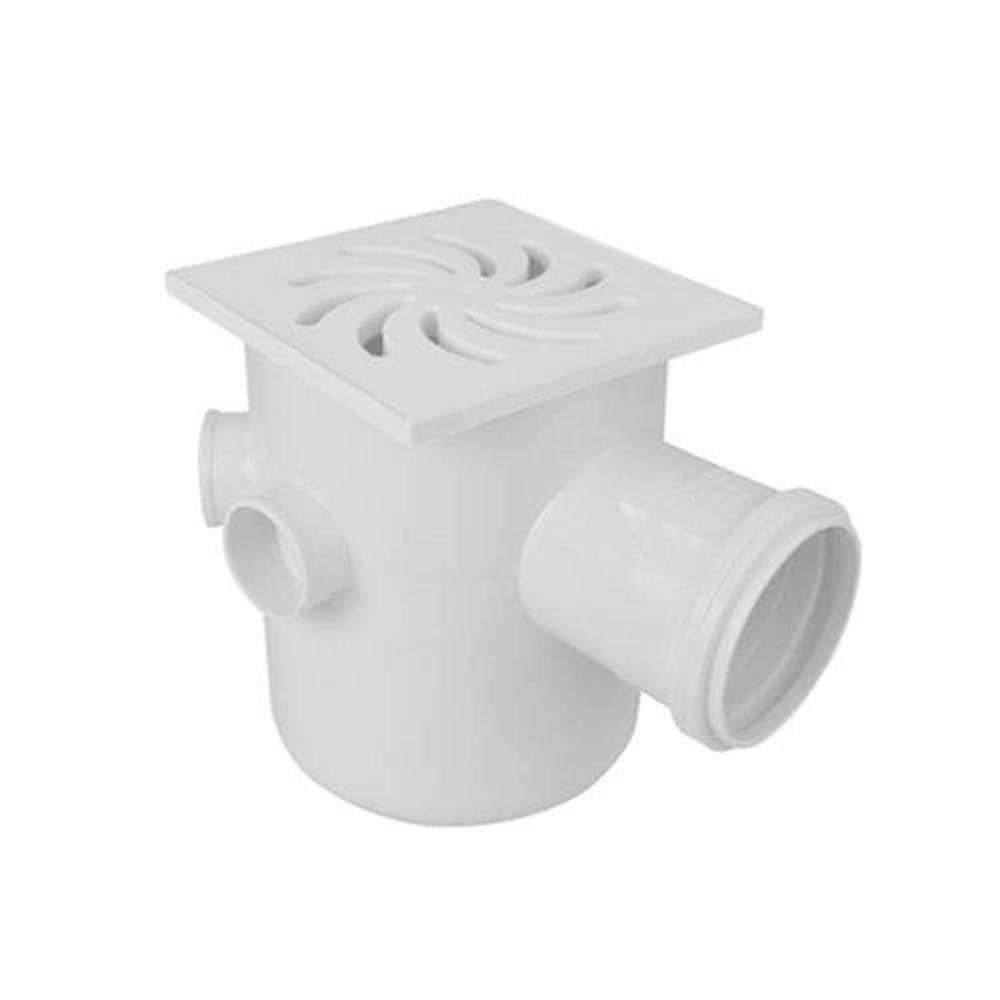 Caixa Sifonada Quadrada 5 Entradas Nº 51 150x185x75mm Pvc Amanco Esgoto Secundário Dn 40 Dn 50 Dn 75