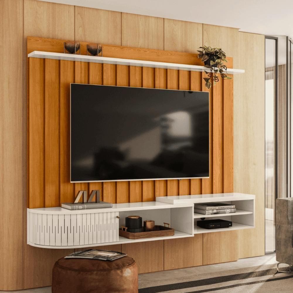 Bancada Suspensa Para Sala De Estar Cinamomo/off-white