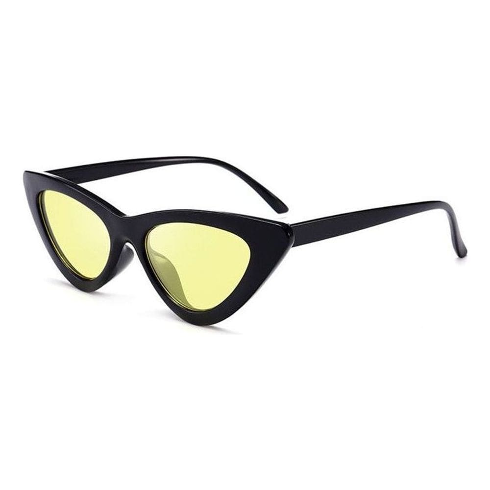 Óculos Gatinho Noturno Com Proteção Uv400 Moderno Geek Amarelo