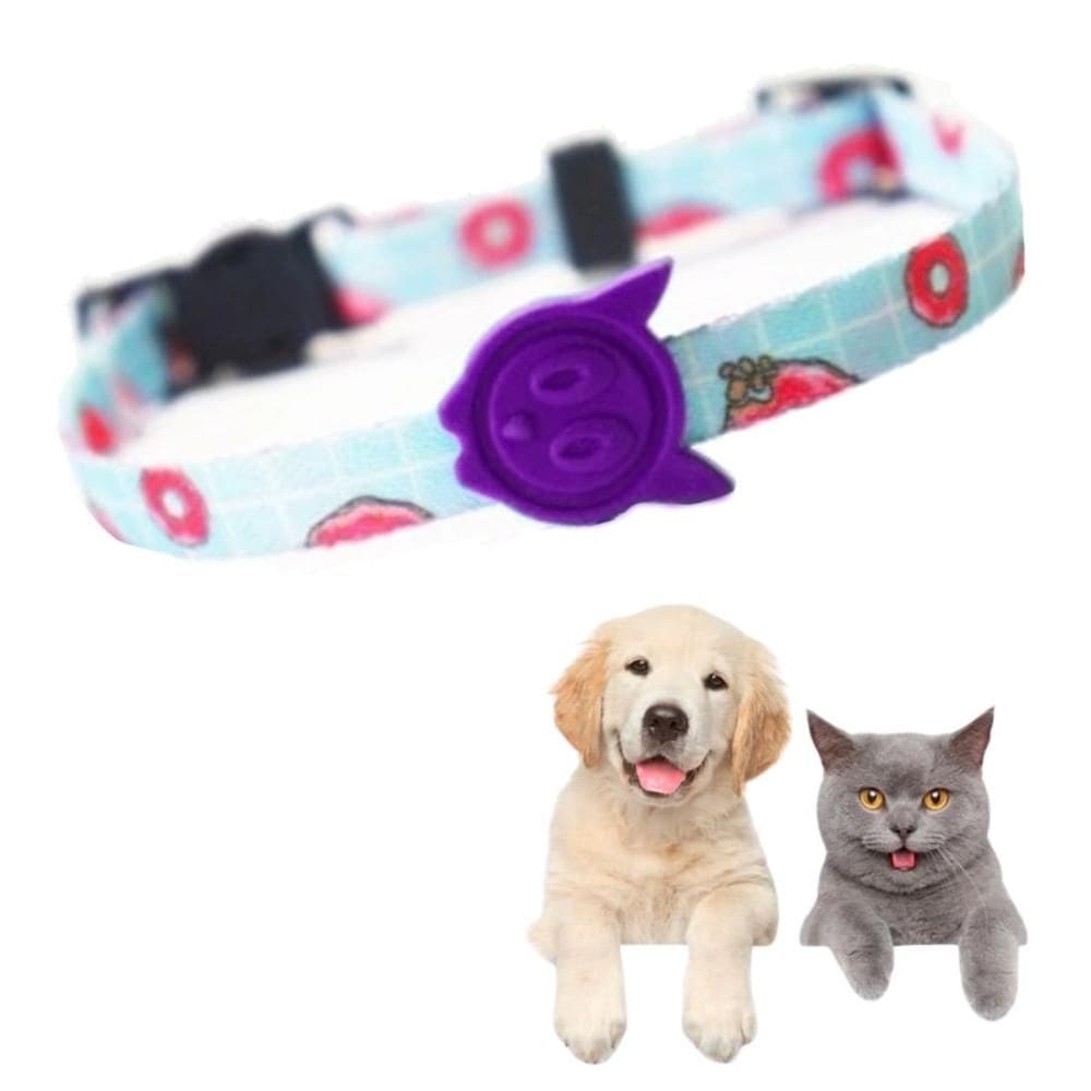 Coleira Gato e Cachorro Regulável até 40cm Guia Donut`s Pet