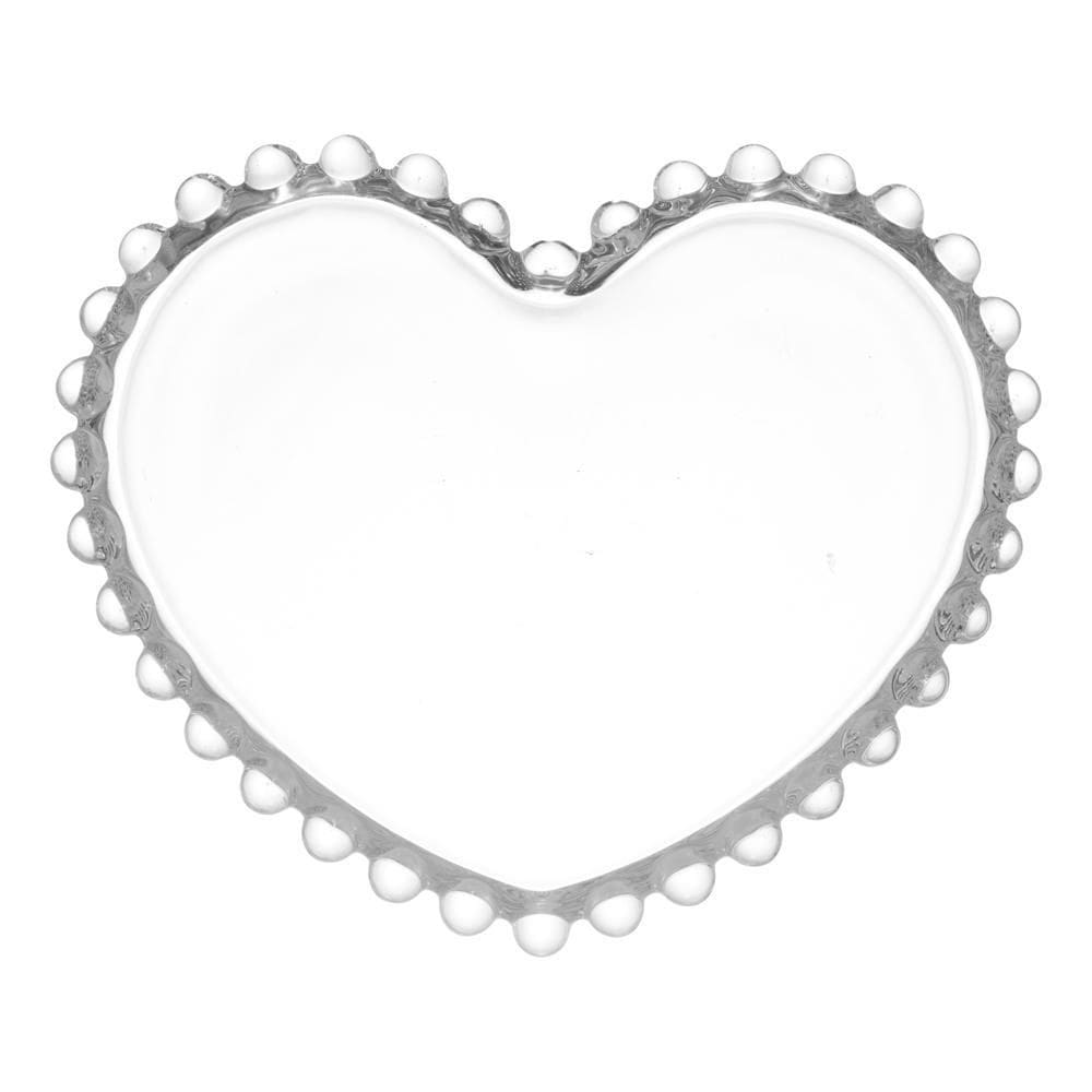 Prato de Cristal Coração Pearl 13Cm x 10,5Cm