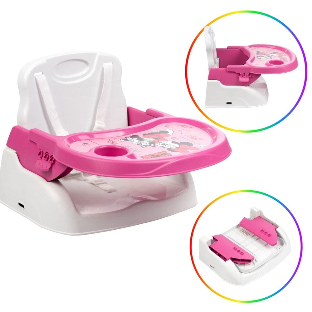 Cadeira De Alimentação Portátil Bandeja Ajustável Booster Até 15 Kg Disney Minnie