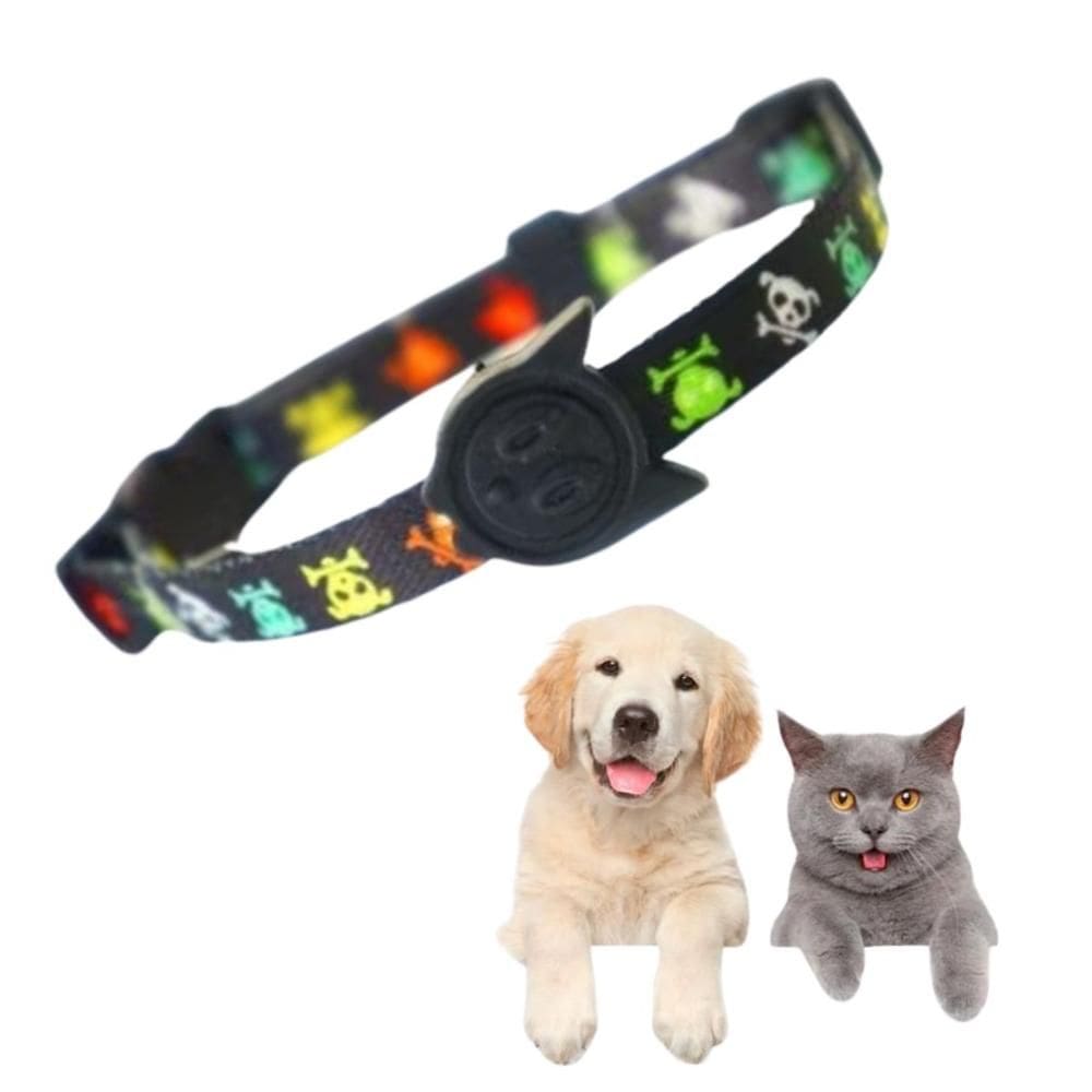 Coleira para Gato Cachorro Regulável até 40cm Guia Divertida