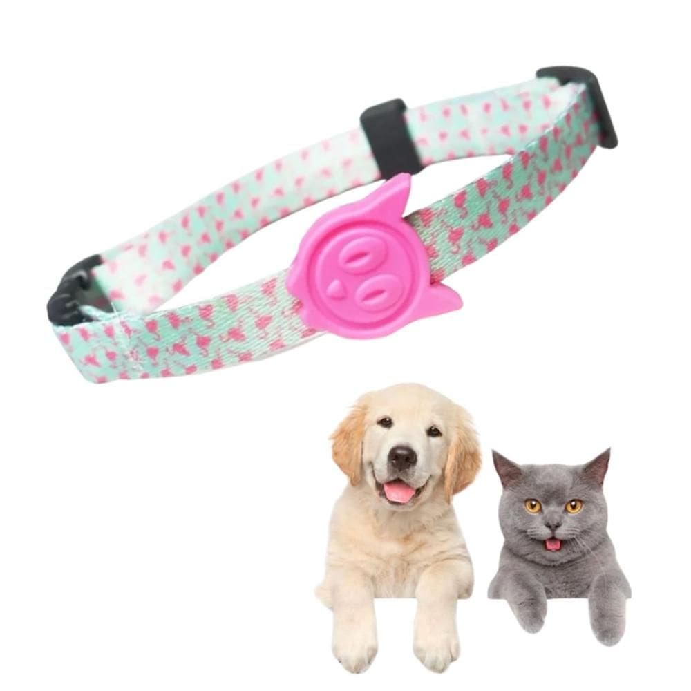 Coleira Gato e Cachorro Regulável até 40cm Guia Flamingo Pet