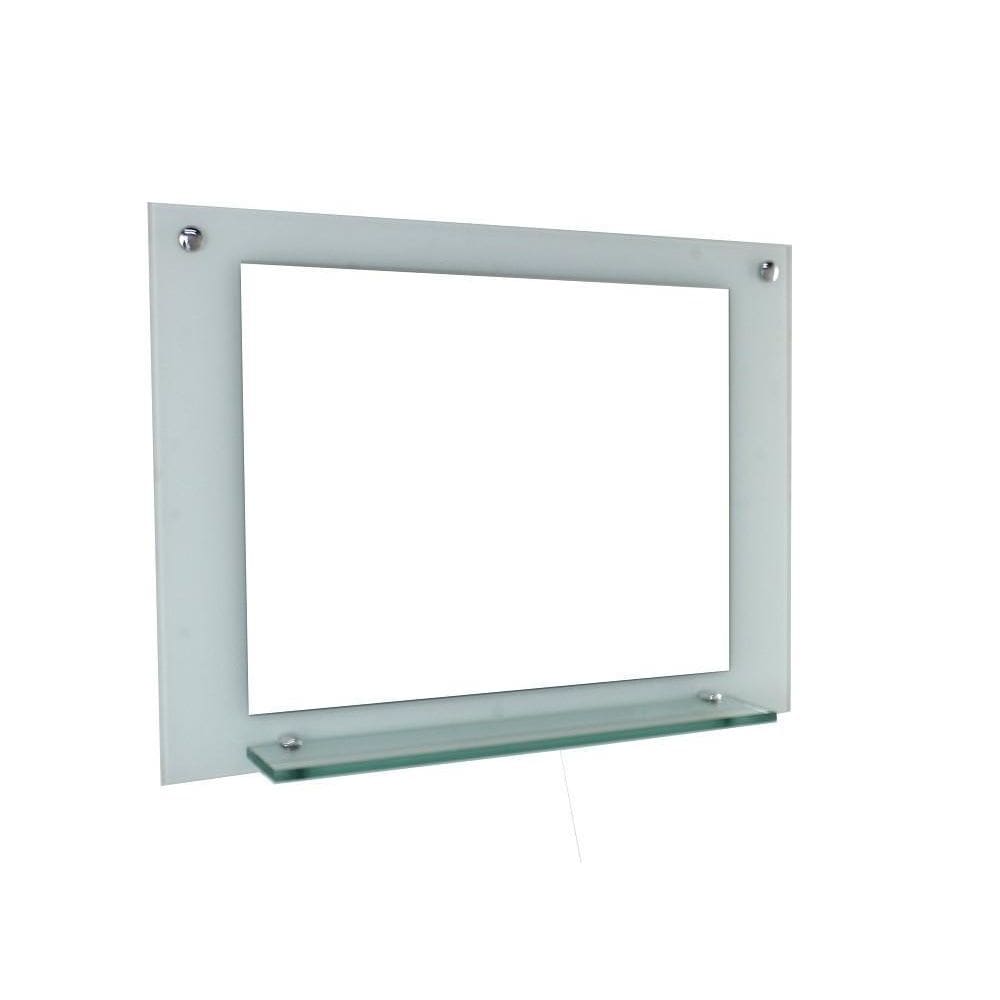 Espelho Para Banheiro Com Prateleira 80Cm Branco