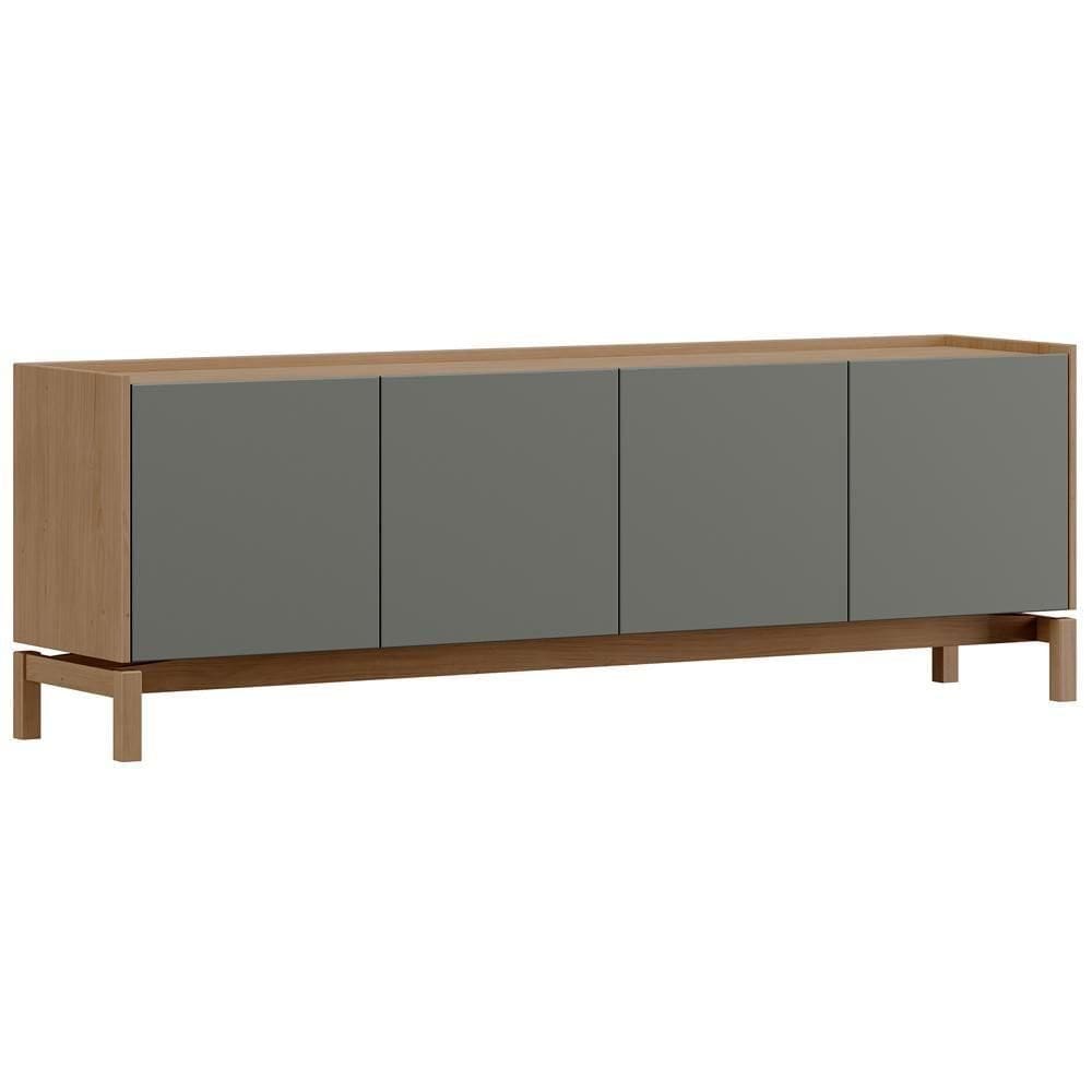 Rack Para Sala De Estar Tv 50 Pol 2 Portas 2 Gavetas Esdras F06 Oak Ferrolack - Lyam Decor