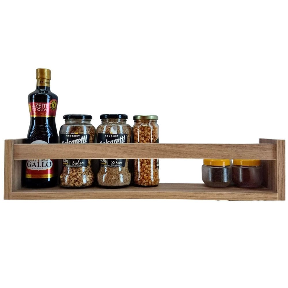 Kit 4 Prateleiras Cozinha Estante Tempero Nicho Parede Mdf