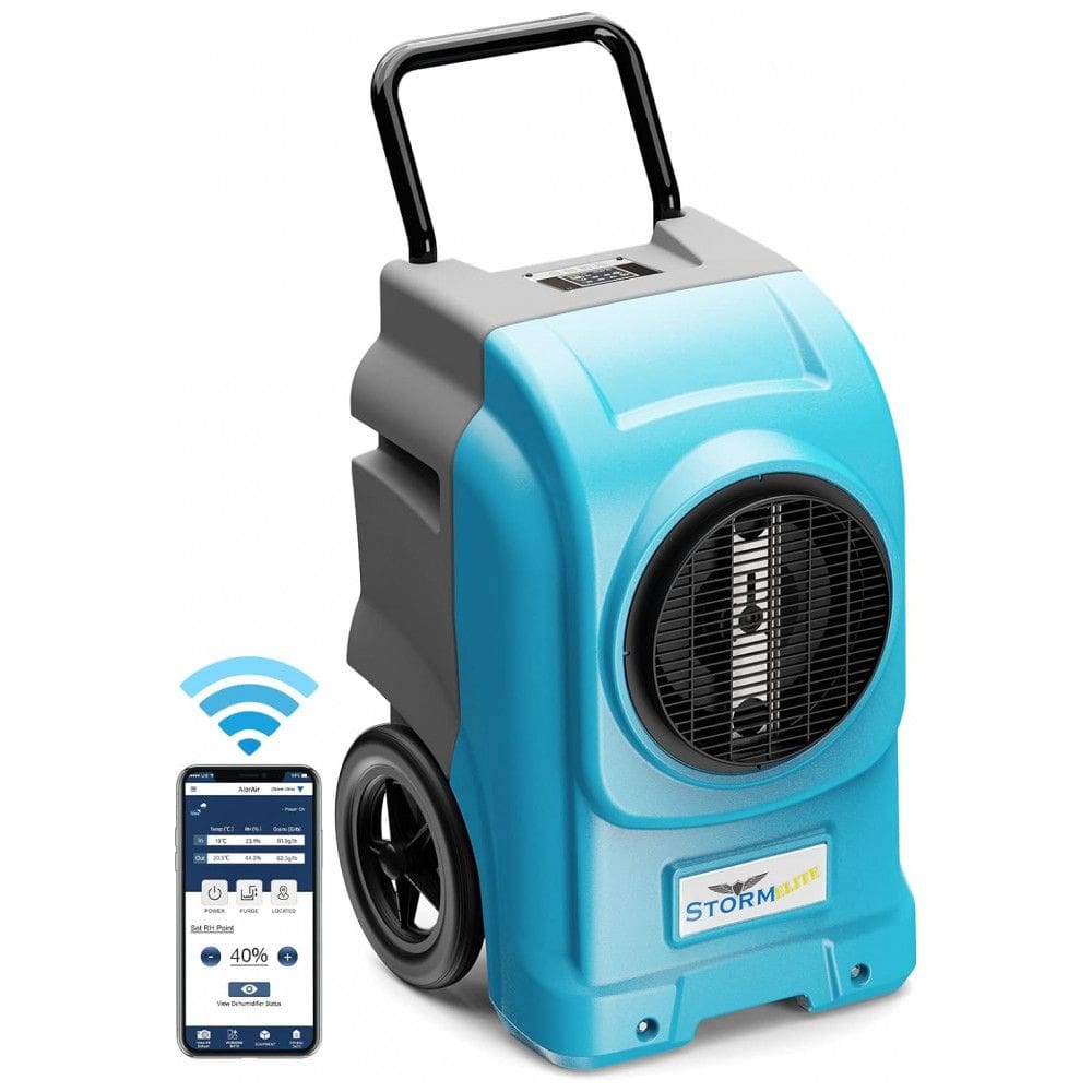 Desumidificador Industrial de 127 Litros para Ambientes Amplos com Bomba e Mangueira de Drenagem, AlorAir, Azul