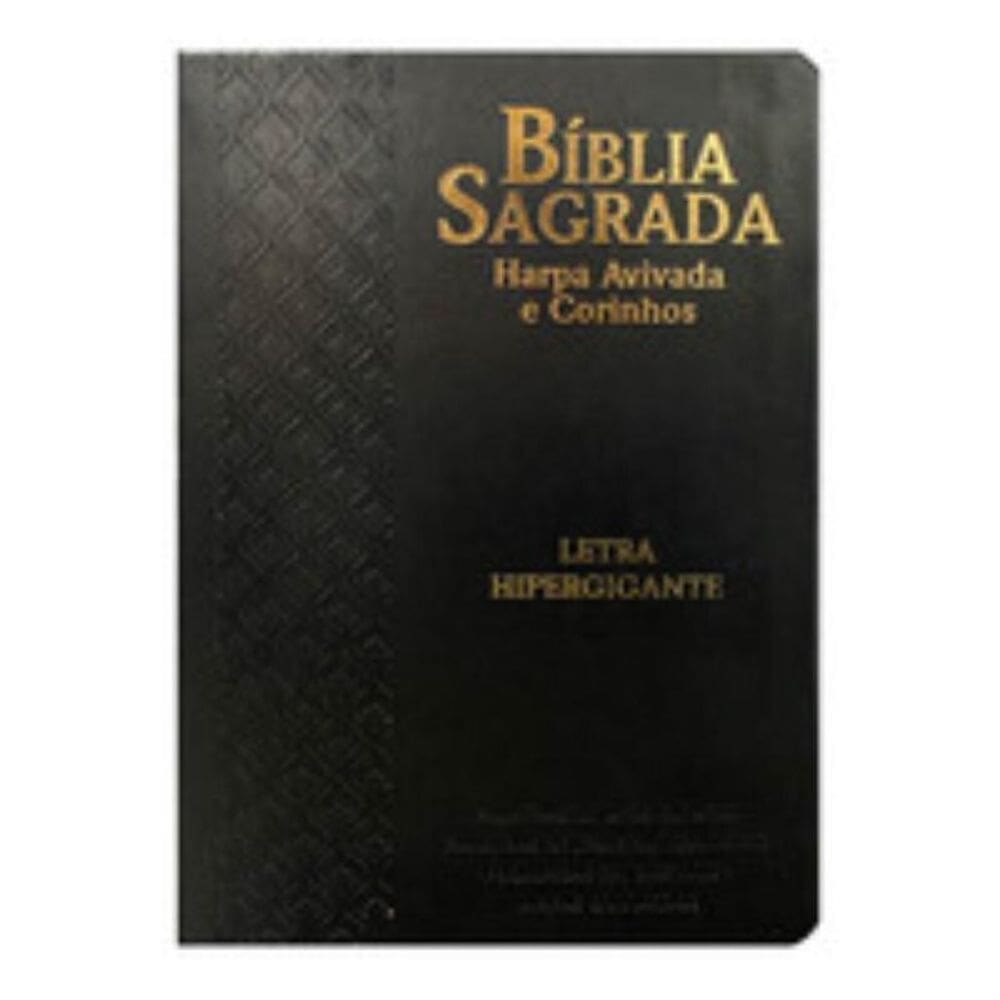 Bíblia hipergigante arc full color c/harpa pu luxo c/ índice dourada - Arabesco preta