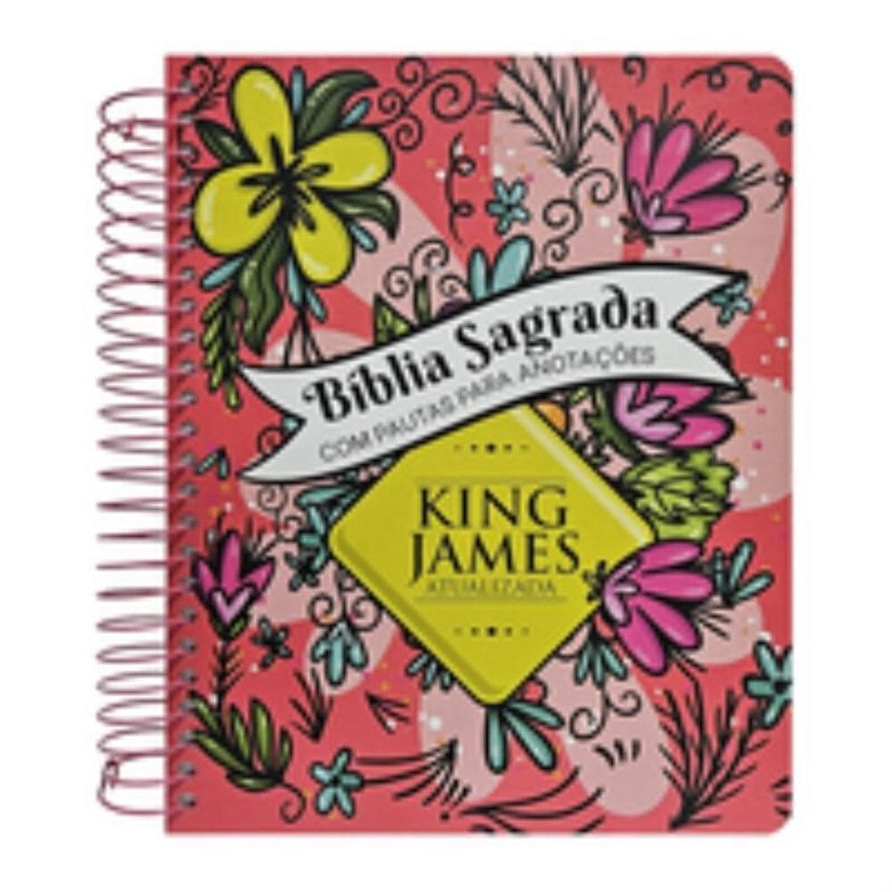 Bíblia para anotações - KJA - floral alegre