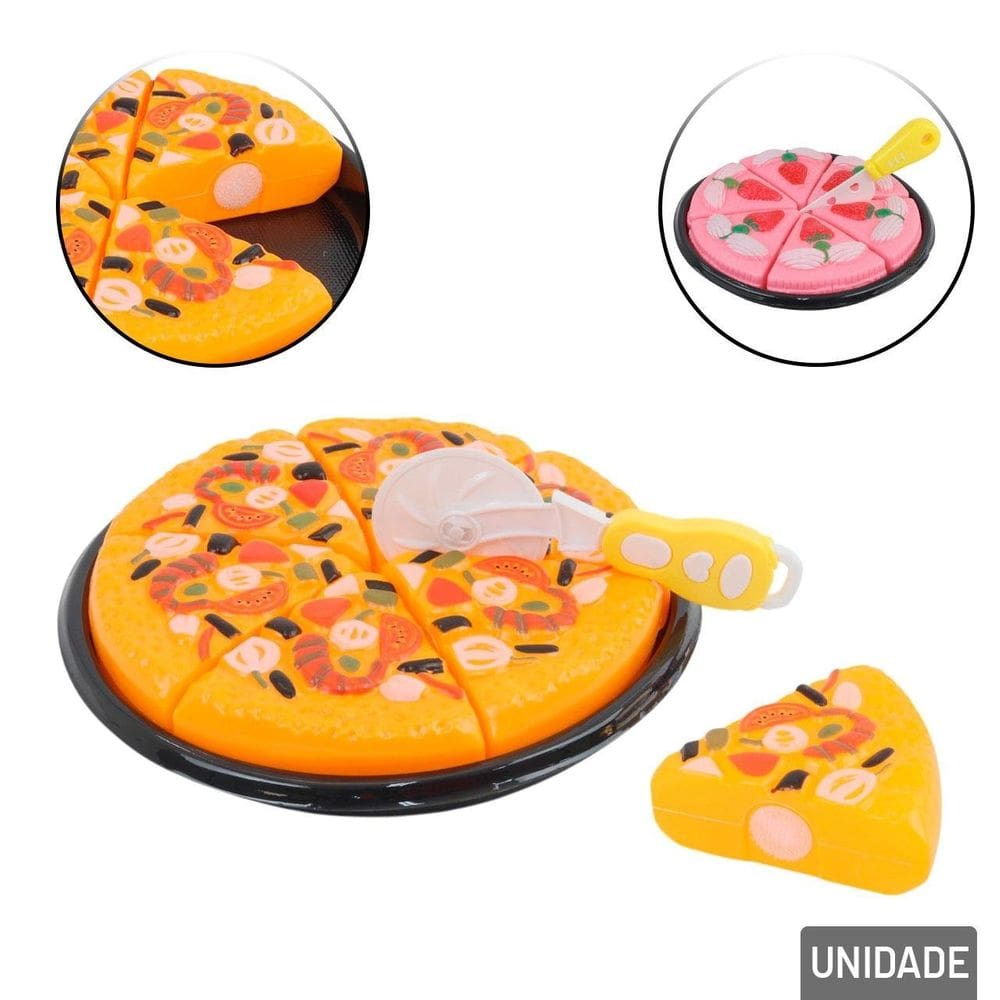 KIT Cozinha de Plástico 08 Peças Pizza/bolo fecho aderente - Tudo em Caixa