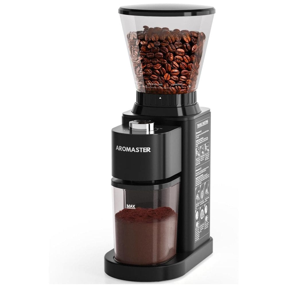 Moedor de Café Elétrico de Aço Inoxidável com 24 Configurações de Moagem, 110V, Aromaster, Preto