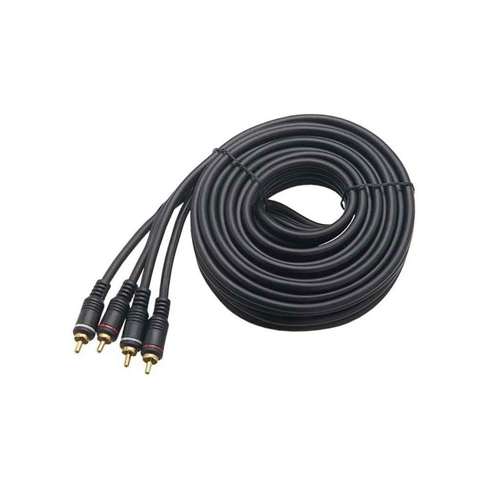 Cabo De Audio Nwt 2rca E 2rca 5,00m 180+180 4mm Preto