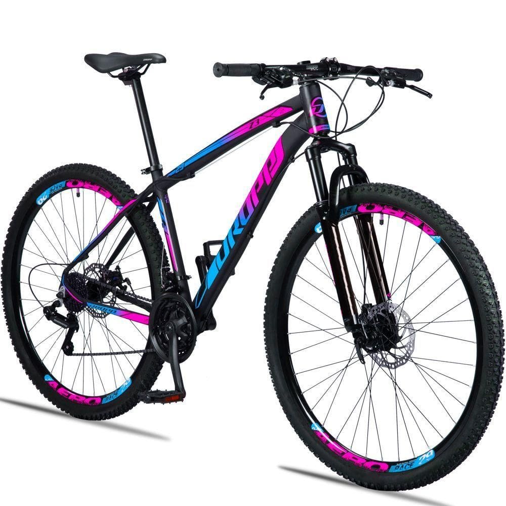Bicicleta Aro 29 Dropp Z3 H Alumínio Câmbio Shimano 24v Freio A Disco Hidráulico Preto+ Azul 19