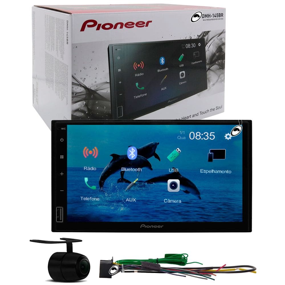 Multimídia Pioneer DMH-145BR Bluetooth Espelhamento Android + Câmera Ré