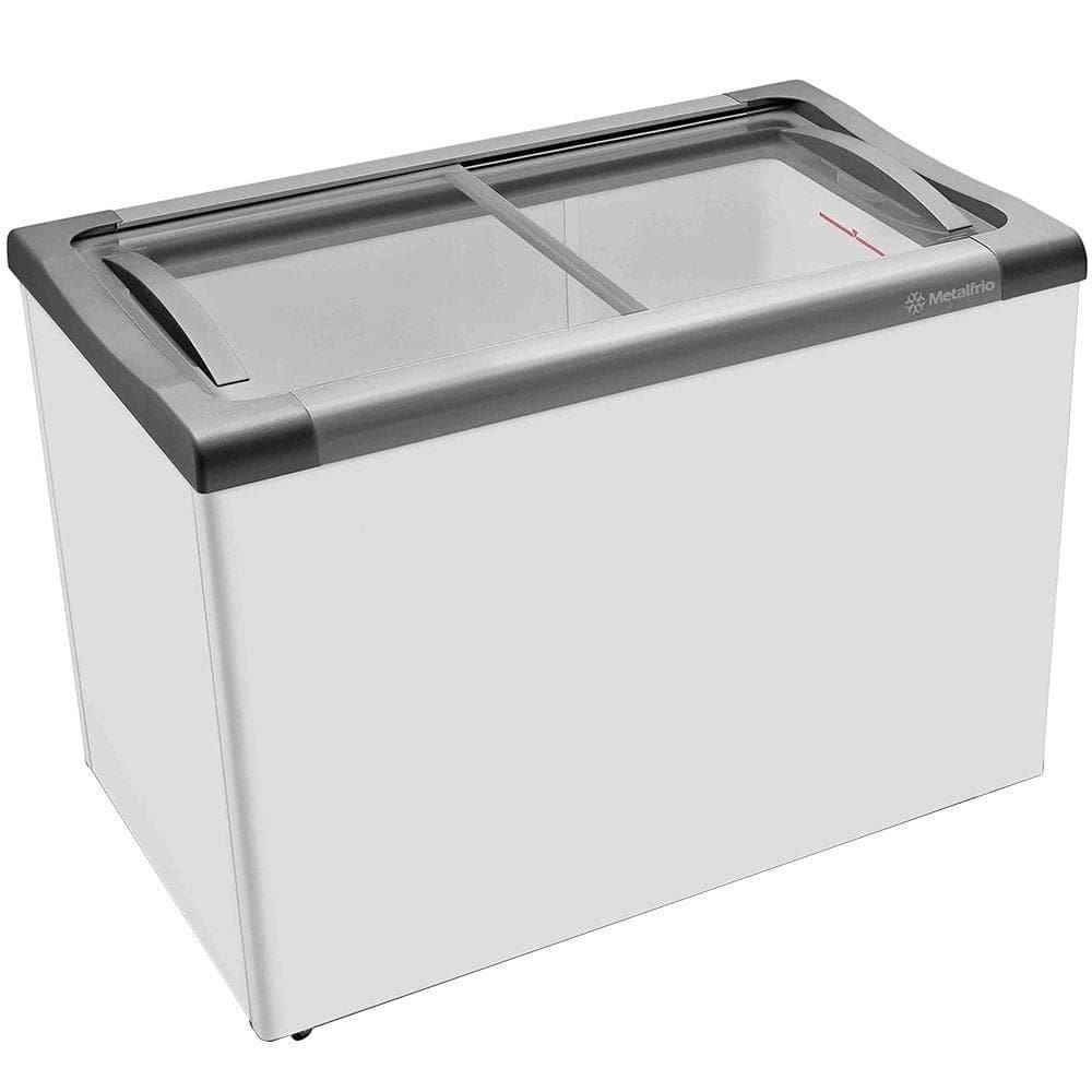 Freezer Horizontal Metalfrio 292 Litros NF30S Supra Tampa de Vidro, Branco 220V