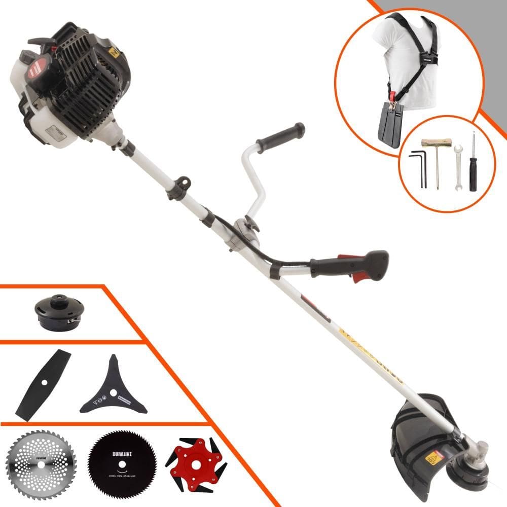 Máquina de Corta Grama Kawashima KW43LE À Gasolina 43cc 1,7HP 10.000rpm Multifunções Profissional Completa Com Carretel de Nylon + 5 Lâminas de Corte