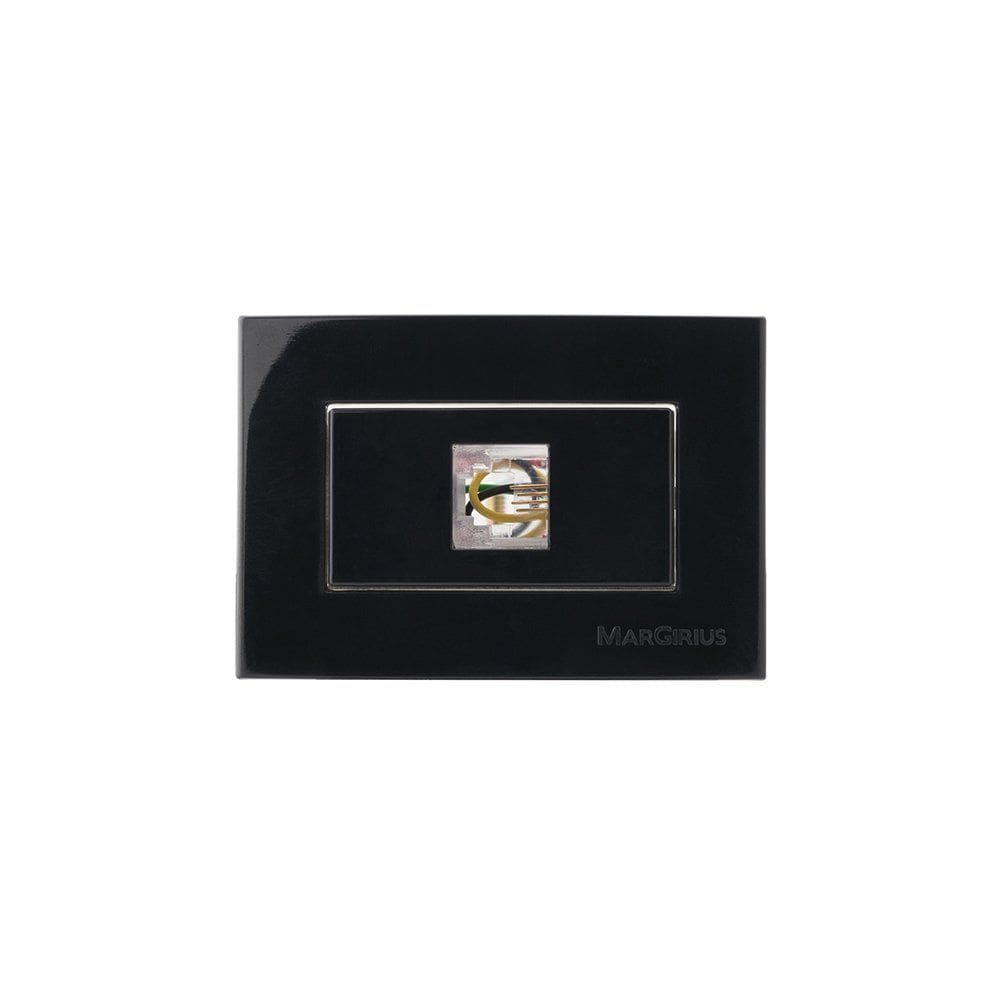 Placa para Móveis 65x45 com Tomada para Telefone MarGirius Sleek RJ11 4 Fios Preto Ebony