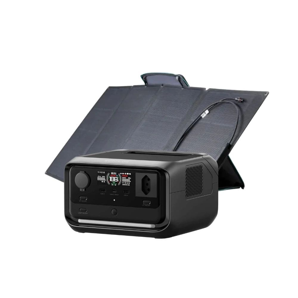 Kit Estação de Energia River 3 Plus + Painel Solar Portátil Dobrável 160W, à Prova De Água e Carregamento Rápido Ecoflow