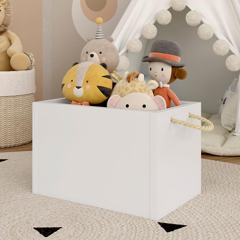 Caixa Organizadora Decorativa Joy 35,6x23 Com Alça Rústica Branco - Ma