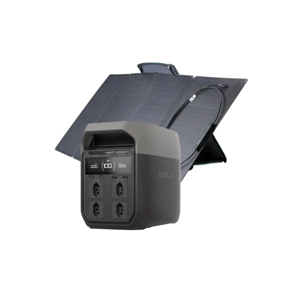 Kit Estação de Energia Delta 3 Com Painel Solar Dobrável 160W, 5 Modos de Recarga Ultra Rápida, Expansível Até 5kwh