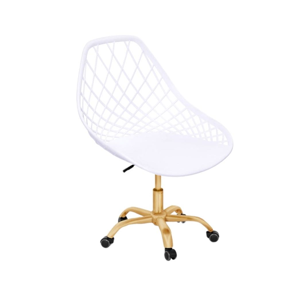 Cadeira Kaila Branca | Dourado Matte