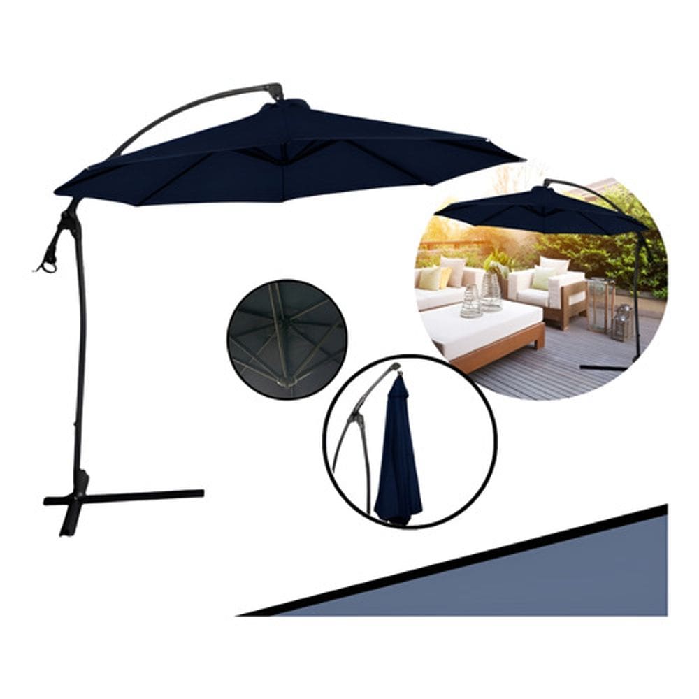 Ombrelone Suspenso Importway 3 Metros + Base em Cruz de Apoio de Contrapeso