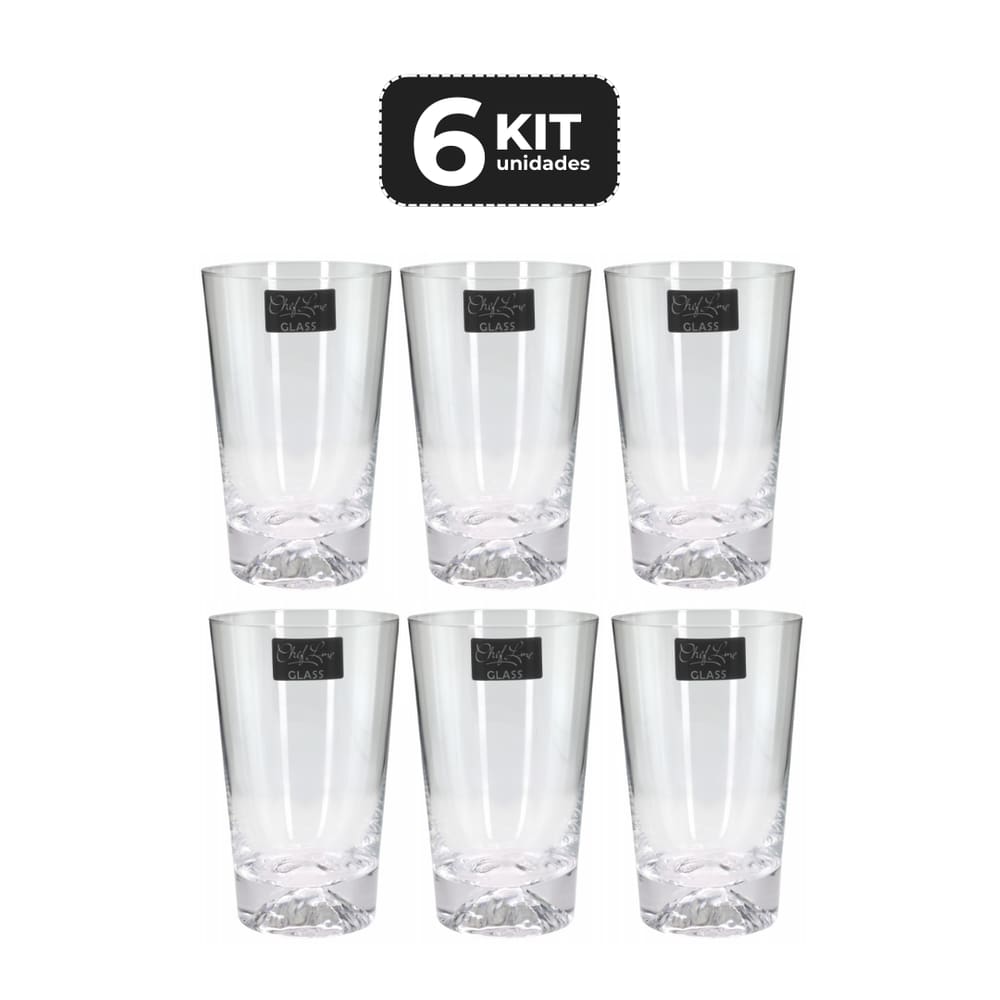 Kit 6 Copo Longo De Vidro Para Drink 340 Ml