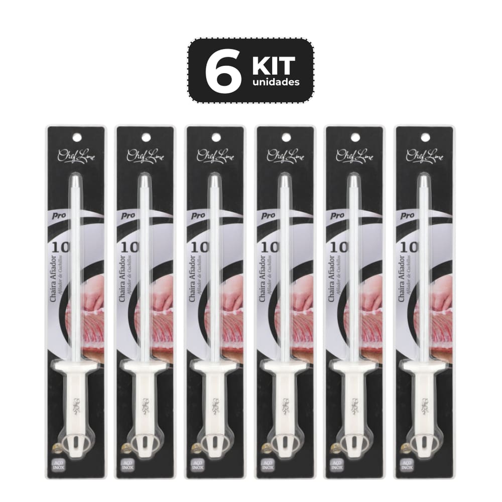 KIT 6 CHAIRA AFIADOR 10” CABO POLIPROPILENO BRANCO 39 CM