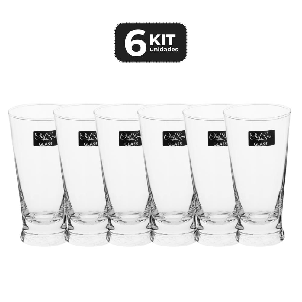 Kit 6 Copo De Vidro Para Cerveja/Agua 200 Ml