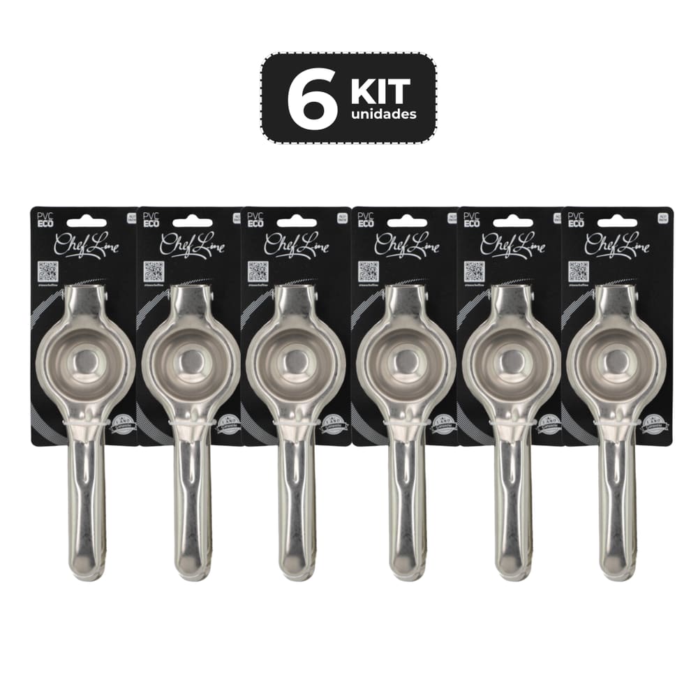 Kit 6 Espremedor Inox Para Limao 20Cm