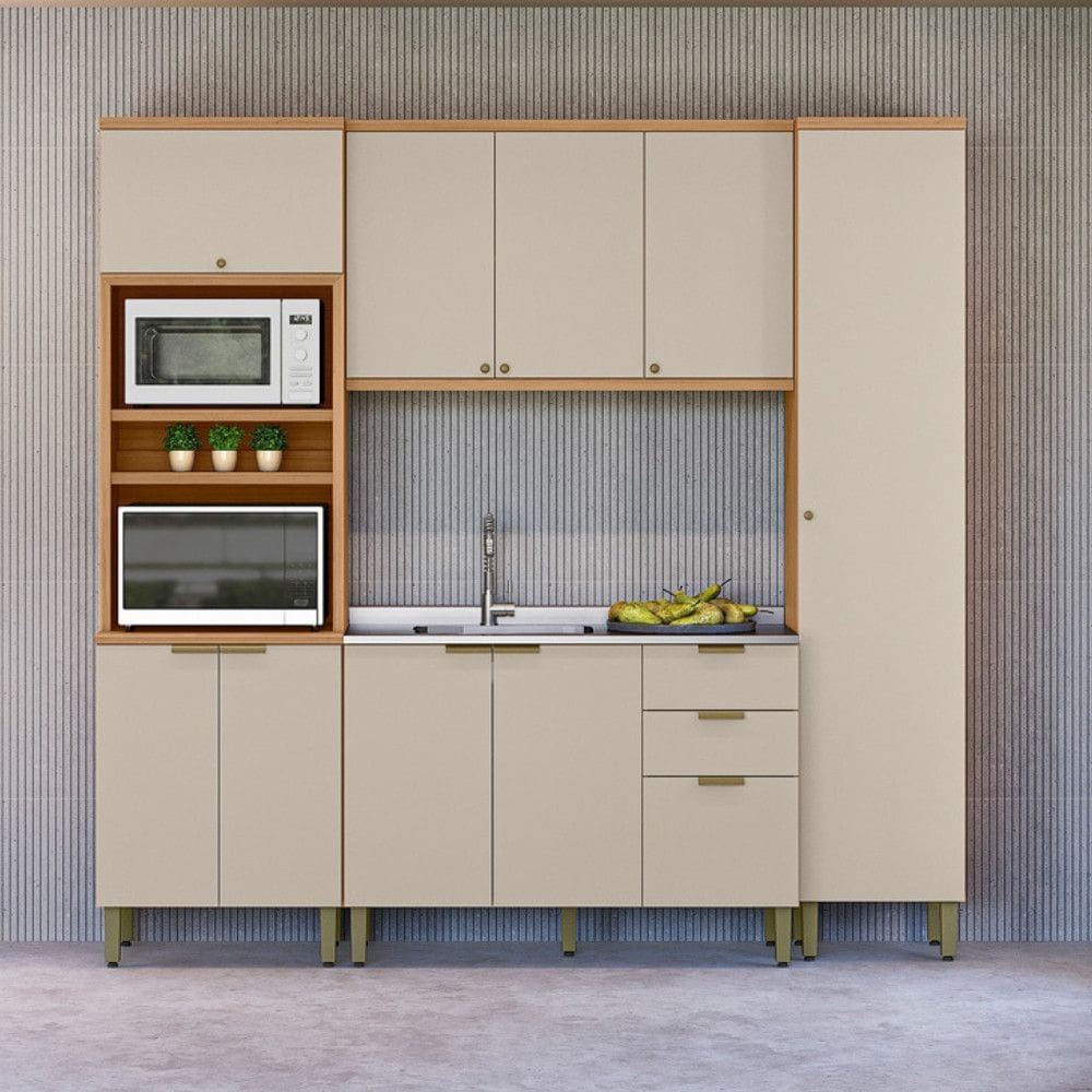 Cozinha Modulada 4 Peças sem Pia Em MDF Selene Linea Brasil