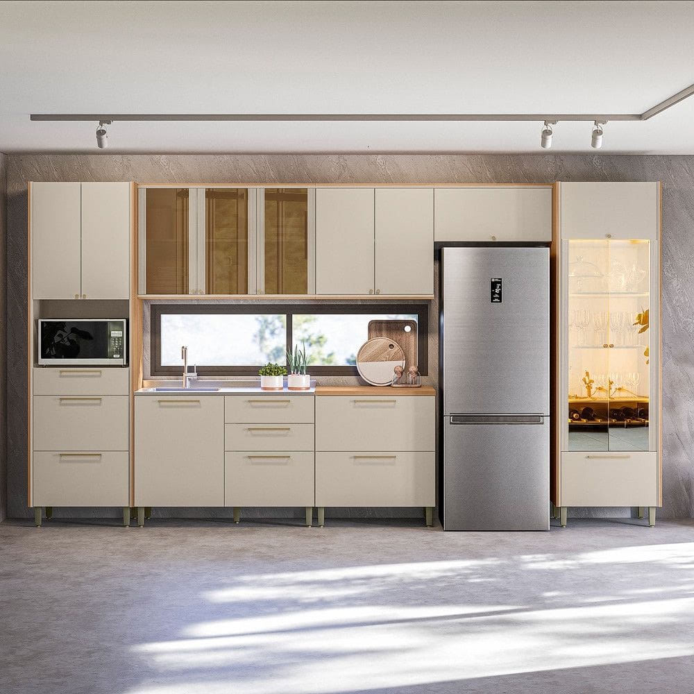 Cozinha Modulada 7 Peças sem Pia Em MDF Atena Linea Brasil